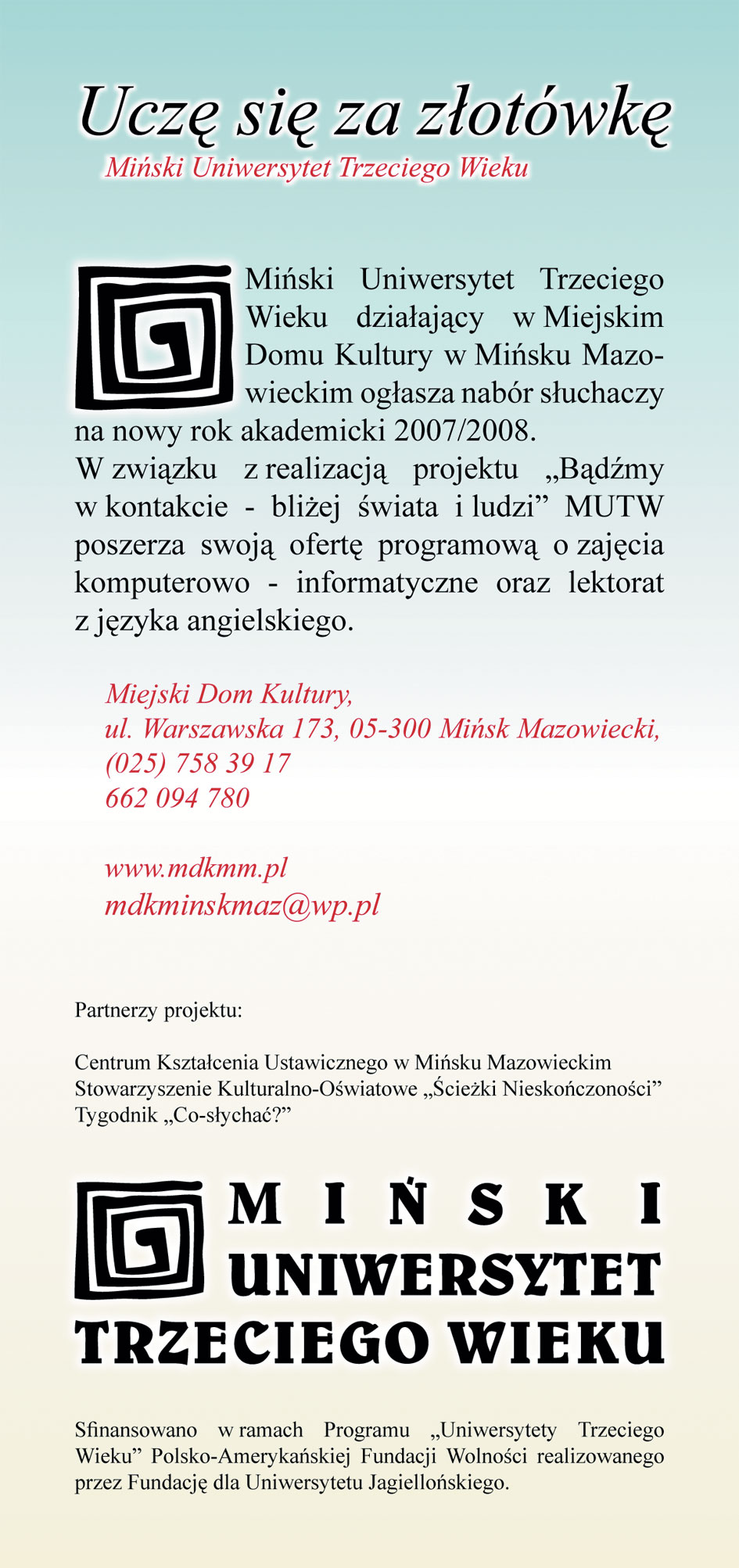 W Miskim UTW / Angielski i komputery