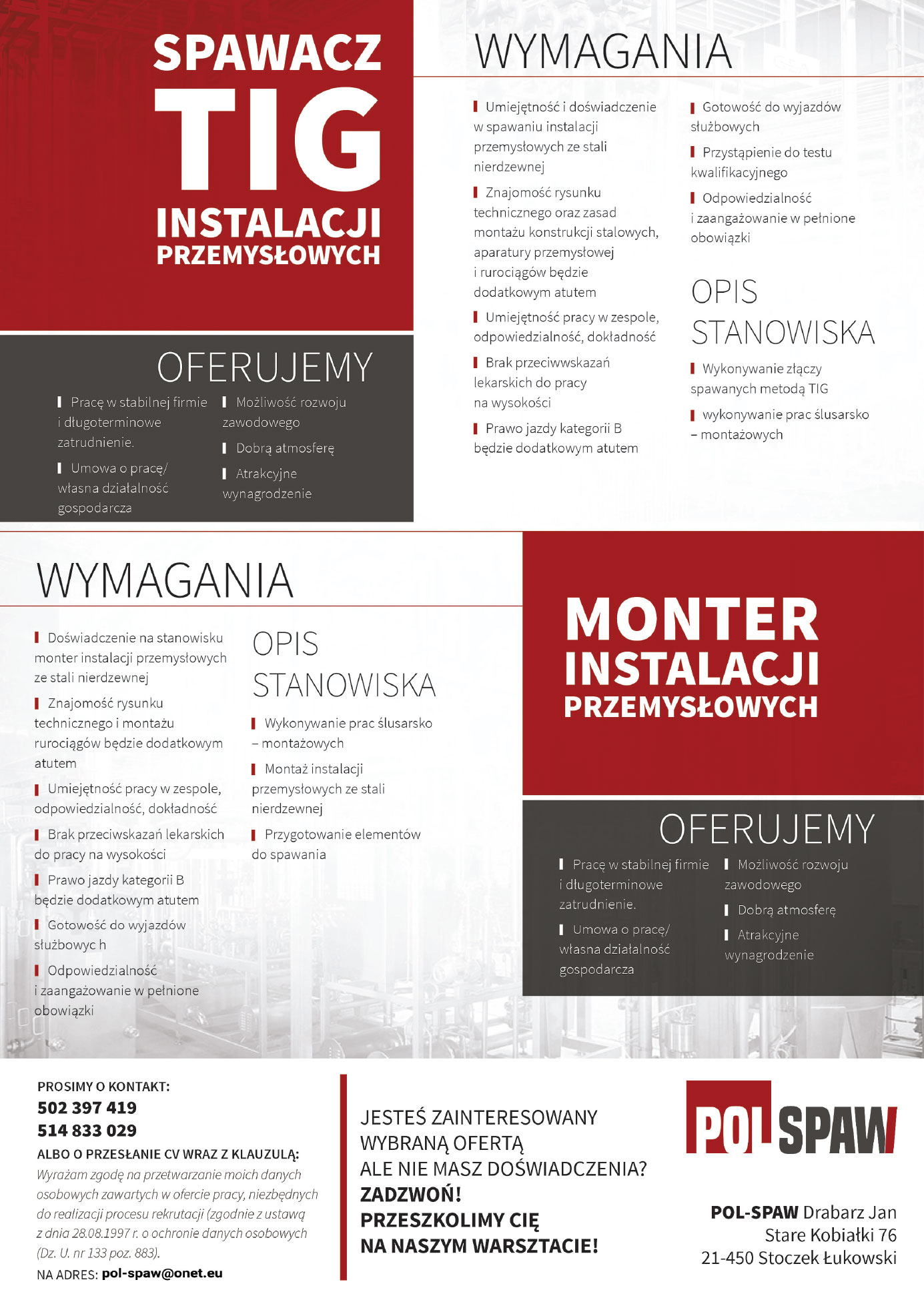 Praca spawacz – POL SPAW